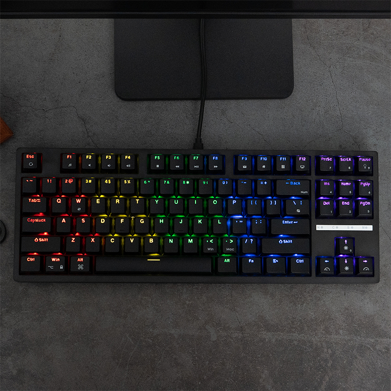 R87 Wired Mechanical Keyboard 87 Key RGB Backlit Hot-swappable Gamer ...