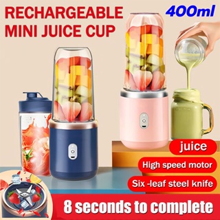 1pc, New Juicer Portable, With 2 Cups, USB Rechargeable Mini Blender Fresh  Juicing Cup, Personal Size Blender For Smoothies And Shakes, Home Fruit Ble