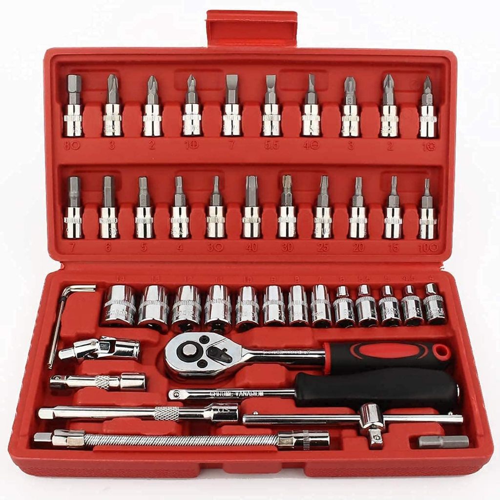 46 pcs/set Tool Box Car Motorcycle Repair Set Hand Tools Home Service
