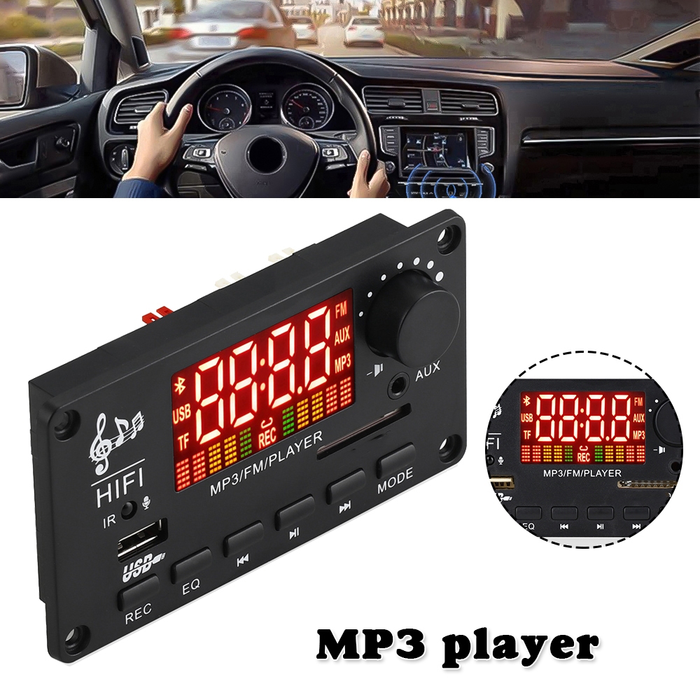 12V with power amplifier 2*50W Bluetooth decoder board color screen