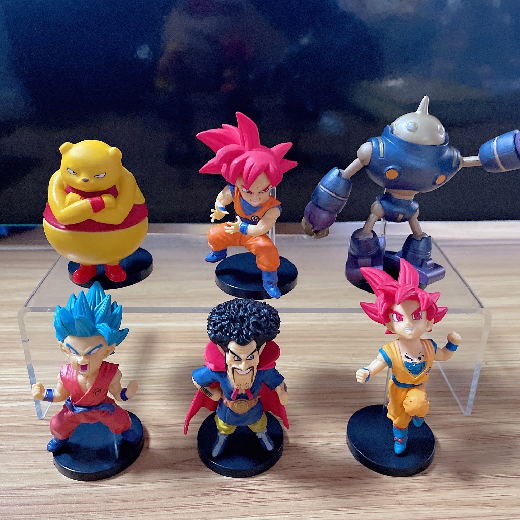 6Pcs/Set 8cm Dragon Ball Anime Doll Model Super Saiyan Vegeta Demon Buu ...