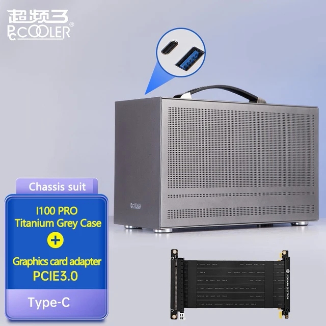 Pccooler I100 ITX MINI Small Case All Aluminum Suitcase Portable HTPC ...