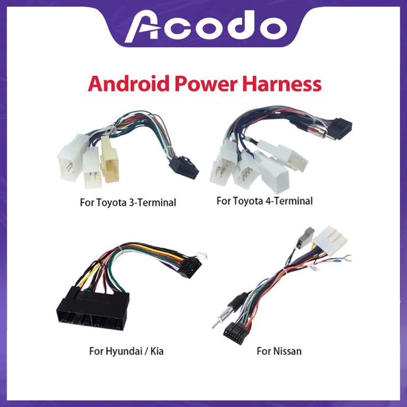 Android radio Car Accessories Wire Wiring Harness Adapter Connector ...