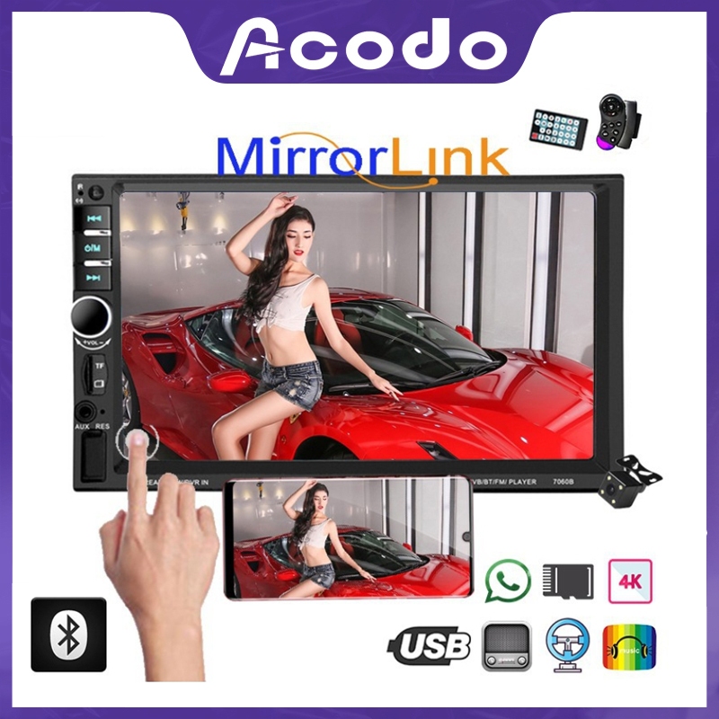 7060B 2 Din Car Stereo Mirror Link Android Autoradio Multimedia Player