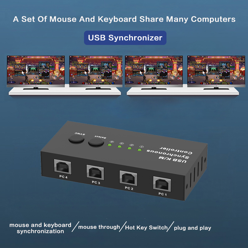 USB KVM Synchronizer | Keyboard and Mouse Sharer Supports Automatic ...