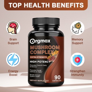 Orgmax Mushroom Complex Capsules 2760mg 10 Mushroom Blend For Energy ...