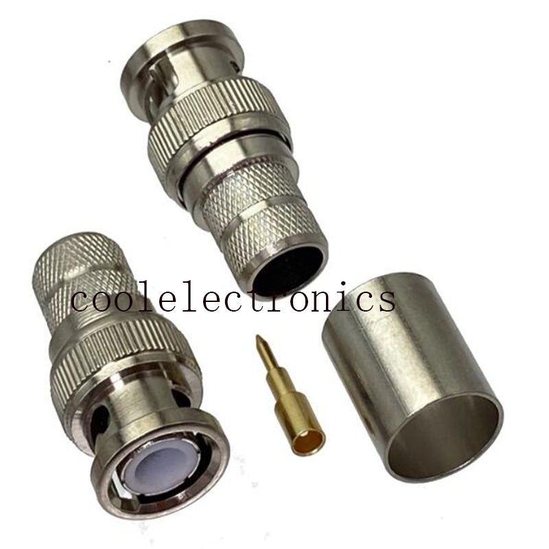 thumbnail image 2 of BNC Male Plug Right Angle Crimp For RG8X RG-8X LMR240 Cable RF Connector 2 of 10