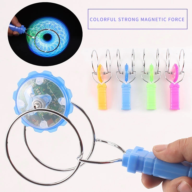 Hand-cranked Inertial Rotation Magic-flying Spinning Top Creative ...