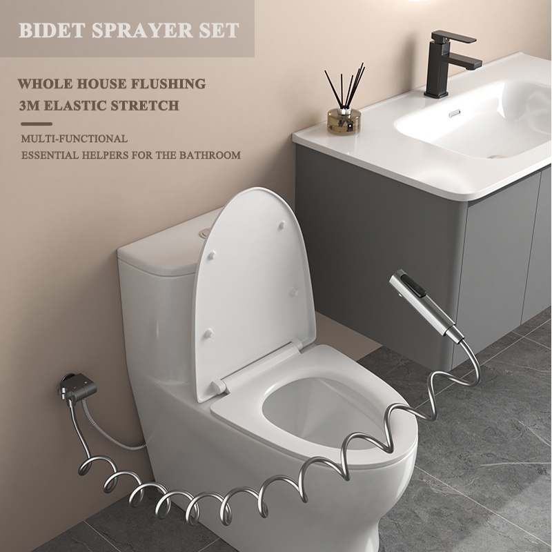 Bidet Sprayer Set Press Button 2 Functions Toilet Partner Closet Valve ...