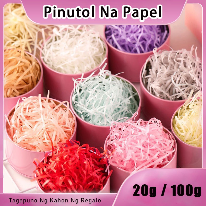 20G/100G/25 Color/Colored Shredded Crepe Paper Raffia Filling DIY Gift