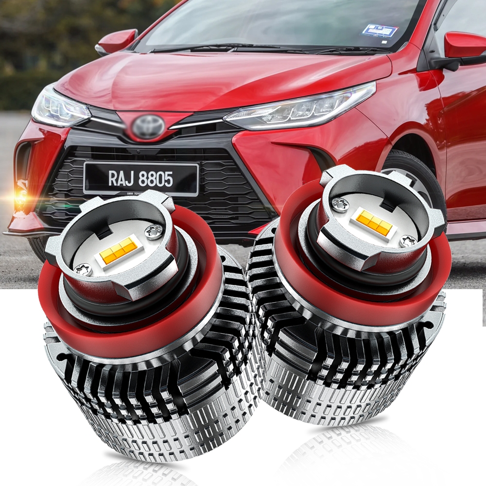 TUFFOO Dual Color L1B Car LED Fog Light Bulb 14000LM For Toyota Yaris ...