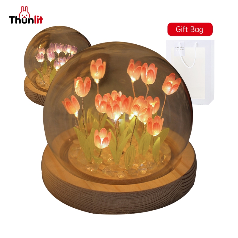 Thunlit Tulip Light Lamp 9-flower Diy Tulips Night Light Gifting 