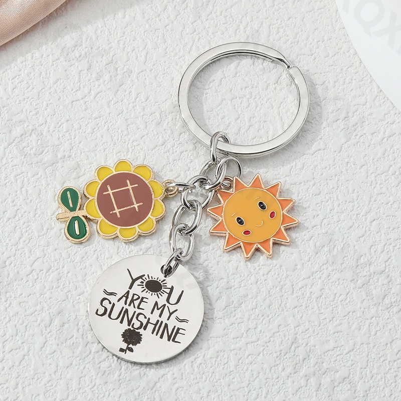 XGALBLA Letter T Keychain - Sunflower Initial Keyring With Tassel & Pearl | Cute Bag Charm For Women, Girls Gift - View #2