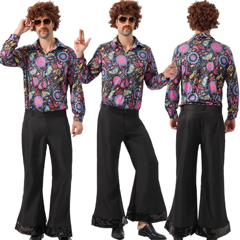 Adult Men 70s 80s Hippie Costume Retro Music Festival Disco Cosplay Party Halloween Fancy Costume Shopee Philippines