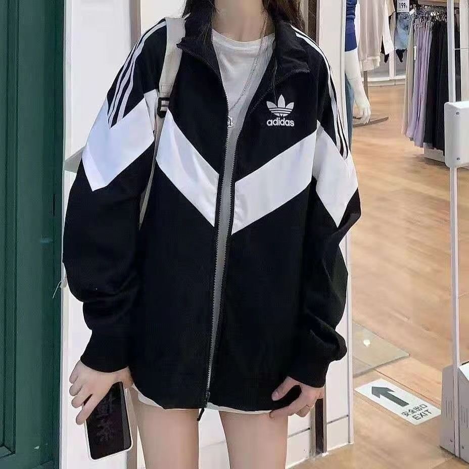 Adidas windbreaker clearance white and black