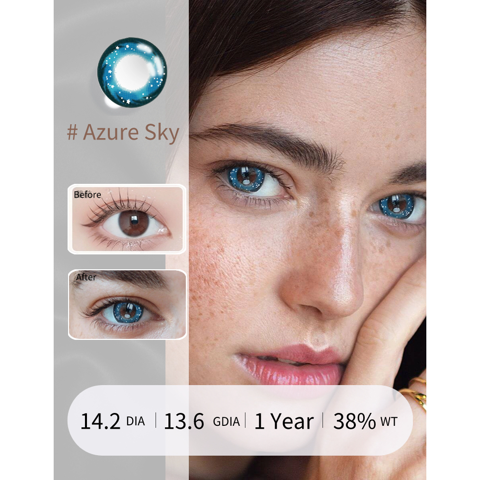 Visual Click 1 Pair Colored Contact Lenses - Azure Sky / Starry Heaven ...