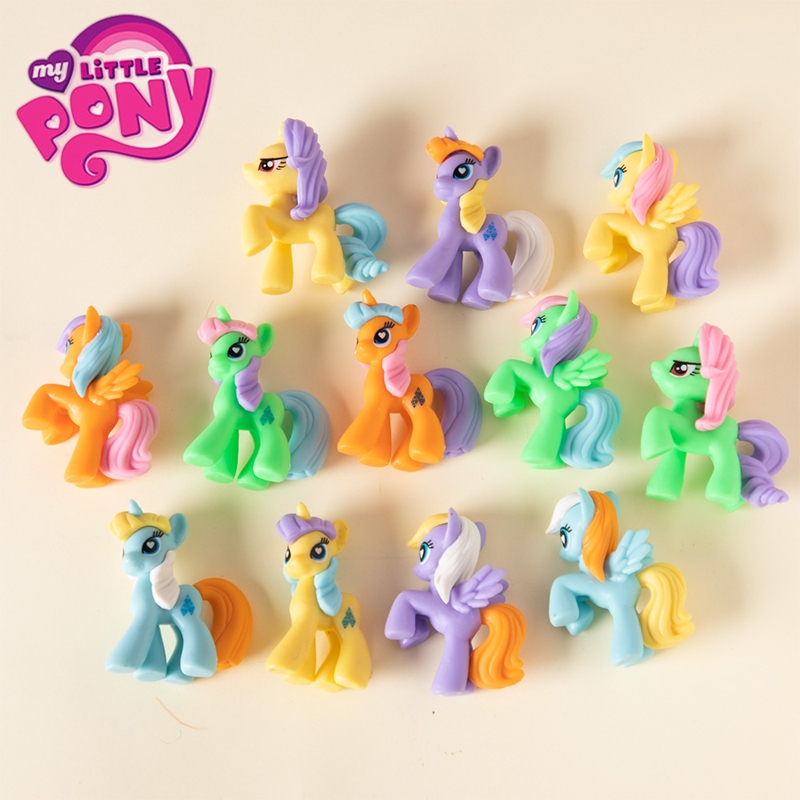 12pcs 5cm My Little Pony Figurines Rainbow Dash Fluttershy Applejack ...