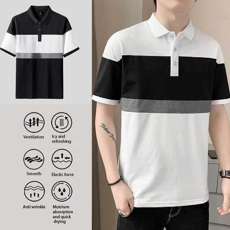 Men Polo Shirt Short Sleeve T Shirt Polo Collar Plain Polos Casual Men ...