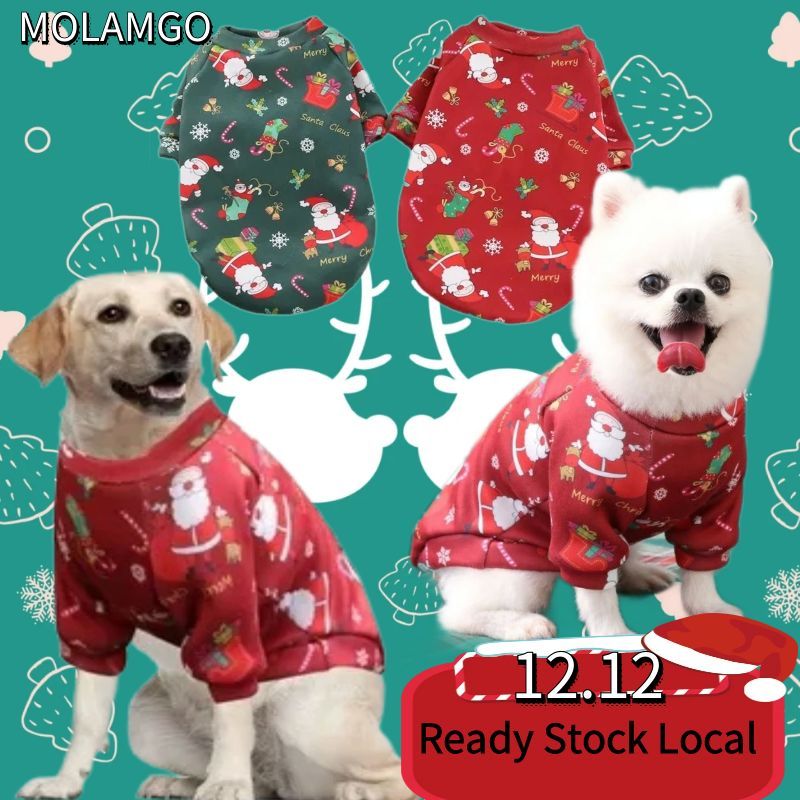 MOLAMGO Dog Christmas Outfit Big dog clothes Christmas Pet clothes