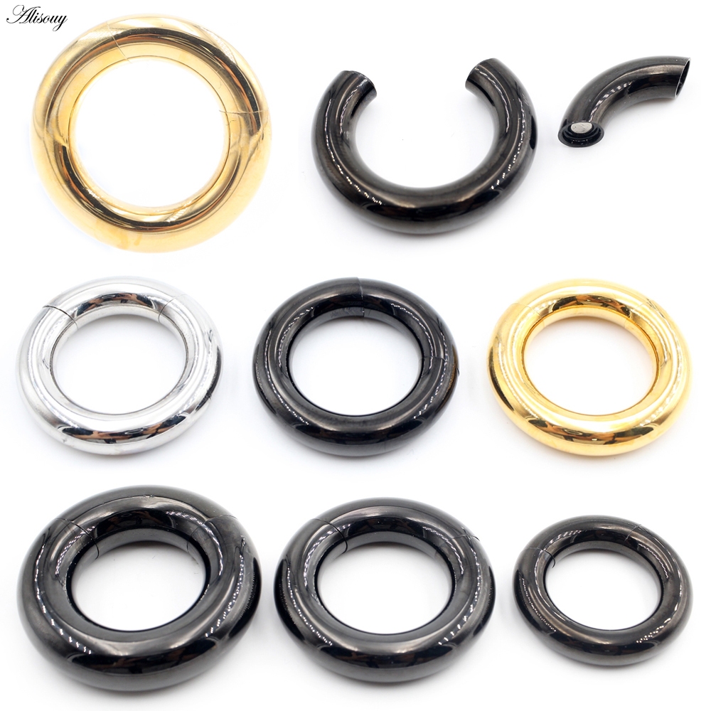 Alisouy 1 Piece Stainless Steel Circle Round Ear Weights Hook Heavy ...