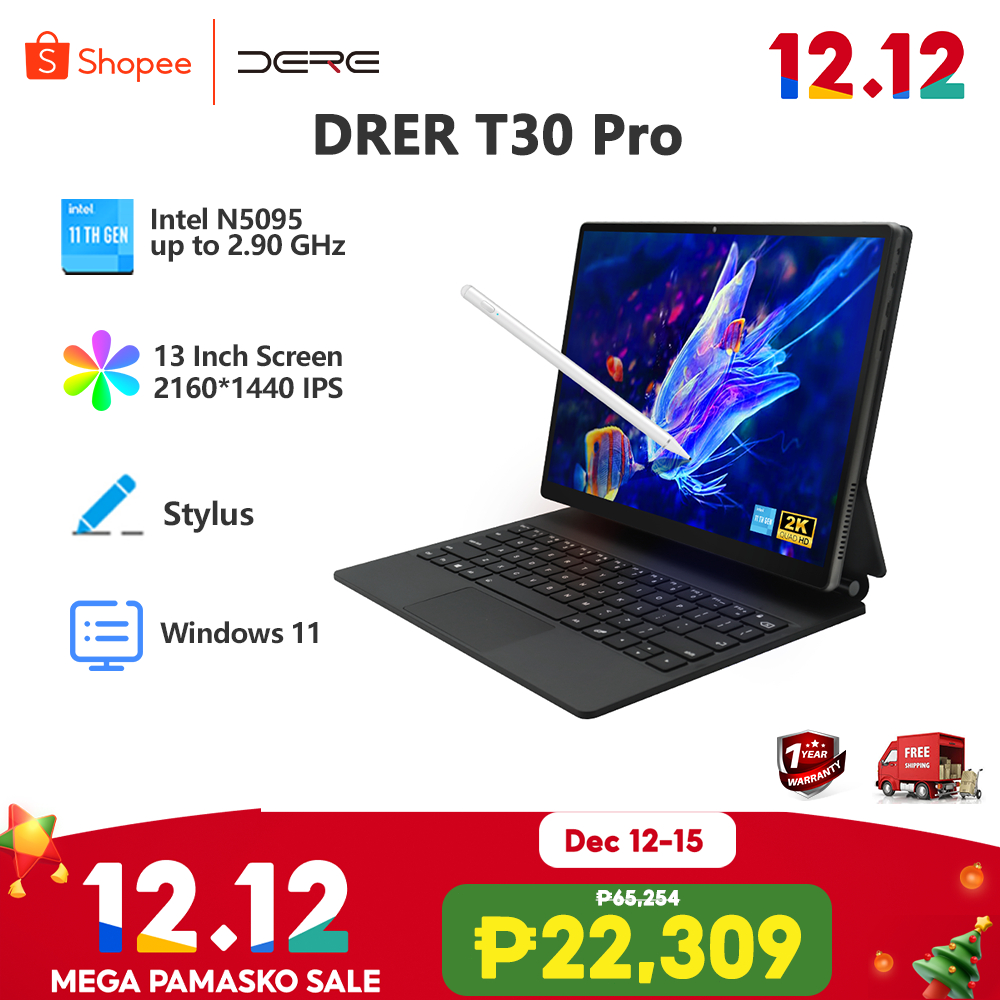 DERE Laptop T30 Pro Tablet Laptop 2 in 1 16GB RAM + 1TB SSD 13 Inch 2K ...