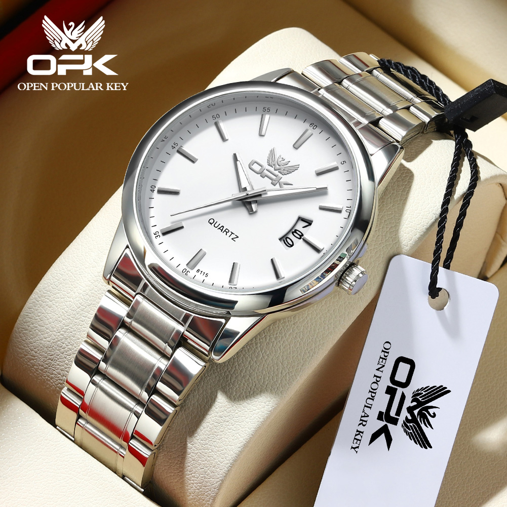 OPK Watch For Men Water Proof Mens Watches Original Stainless Silver ...