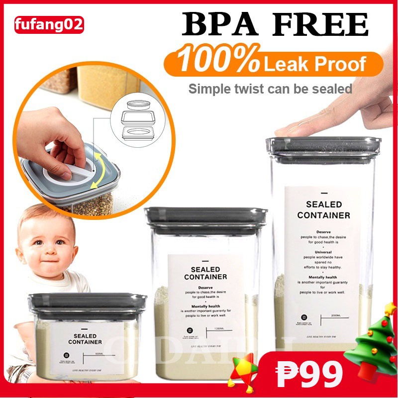 600ml/1300ml/2000ml Air Tight Milk Powder Container, Kitchen Plastic