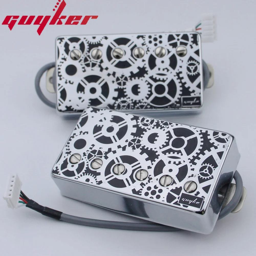 1 Set GUYKER Alnico Humbucker Pickup LP Guitar Chrome Surface Gear