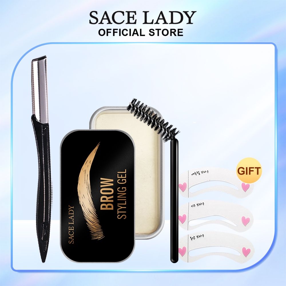 Sace Lady Waterproof Eyebrow Soap With Razor 3pcs Makeup Set Long Lasting Eyebrow Gel Sculpt 3228