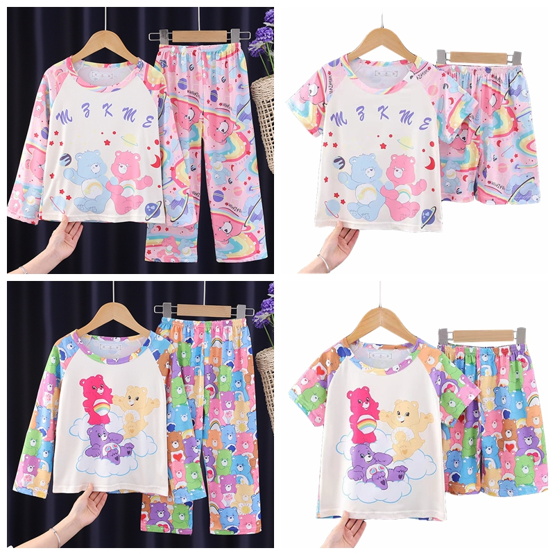 Kids Sleeping Wear Cute Rainbow Bear Cartoon Printing Pyjamas Kids ...