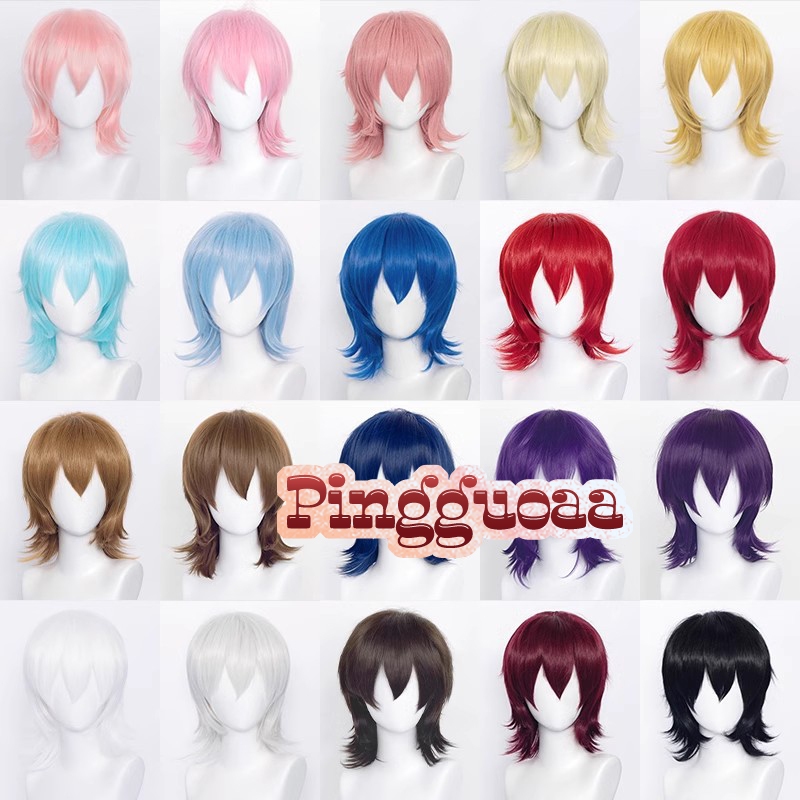 37cm Unisex Cosplay Wigs Universal Cos Extend Upturned Short Hair ...