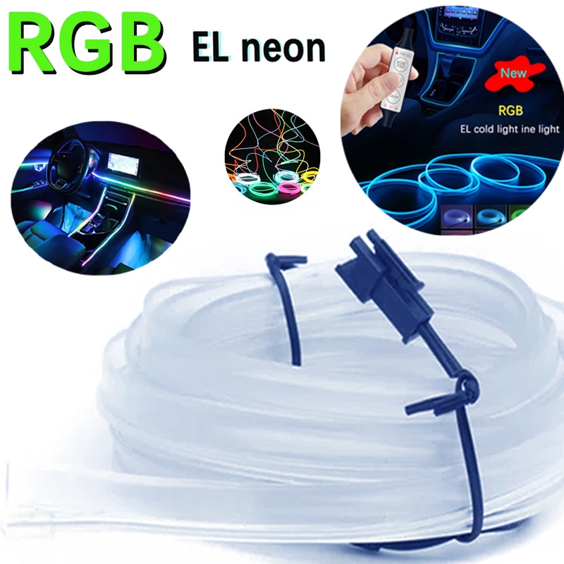 EL RGB Wire Light 5M LED Neon Light 3V 5V 12V EL Rope Tube LED Strip ...