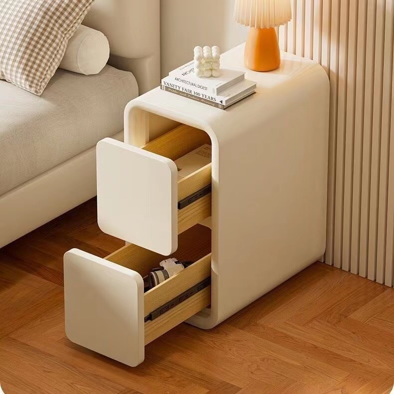 Small Small InstallationFree Light Luxury Narrow Side Table Cream