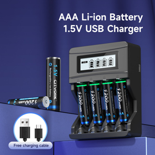 PALO 4-24pcs 1.5V AA Lithium Battery 3400mWh Li-ion AA Rechargeable Battery  Stable Voltage 1.5V Battery with Charger