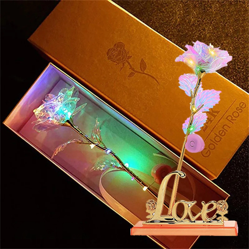 Galaxy Gold Roses Artificial Rose Flowers Long Stem Plastic Roses with