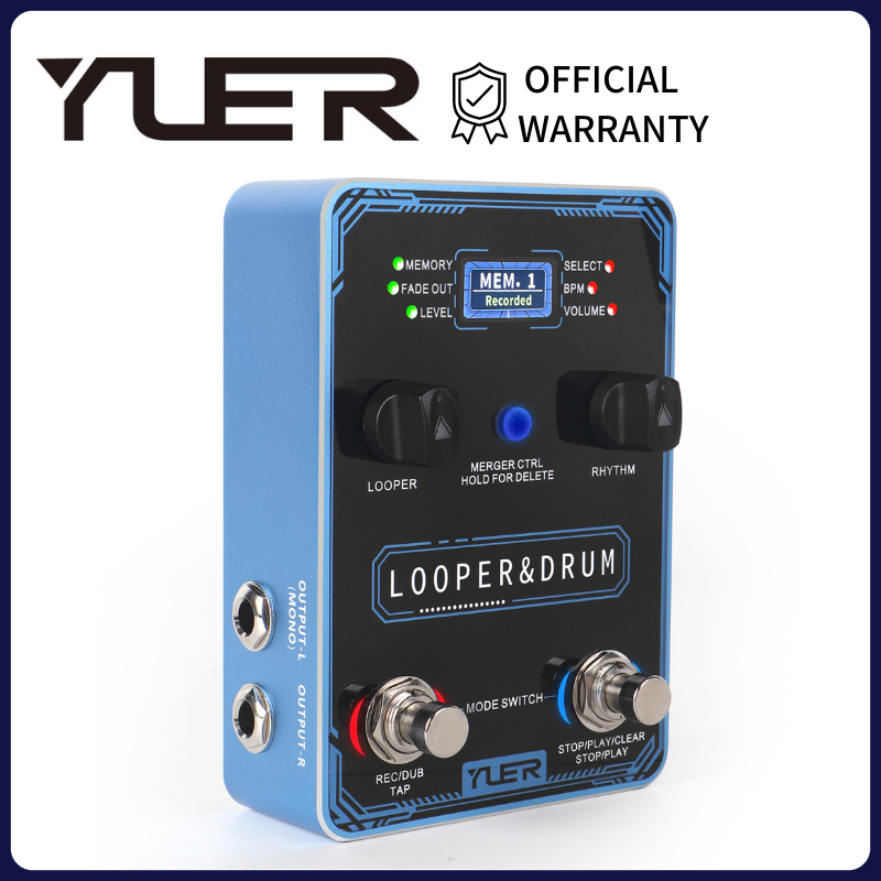 [OFFICIAL ] YUER Looper&Drum Effect Pedal (Upgraded TF Card) High Quality Phrase Loop and Drum