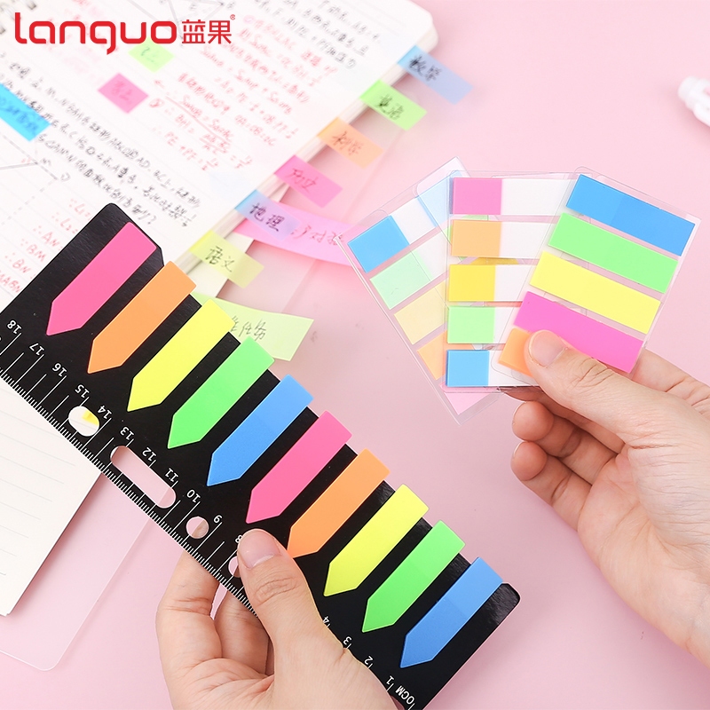 Languo Classic Sticky Notes PET Transparent Index Sticky Notes Morandi ...