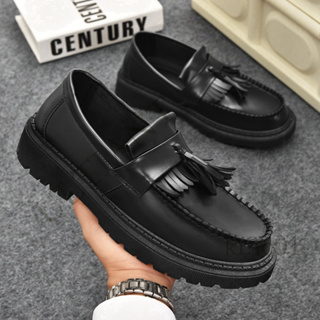 COD Korean Fashion Loafer For Men Black Formal Work Shoes Business British  Style Casual Leather Shoe