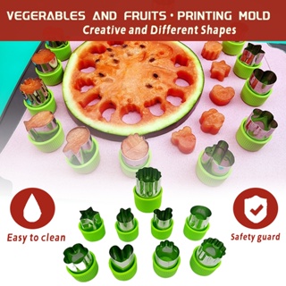 9PCS Vegetable Cutter Shapes Set Flower Star Cartoon Fruit Mold Decorating  Tools for Cookies Decoration Kids Baking Supplies