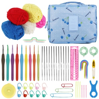 66Pcs Crochet Kits for Beginners Colorful Crochet Hook Set with Storage Bag  ☆