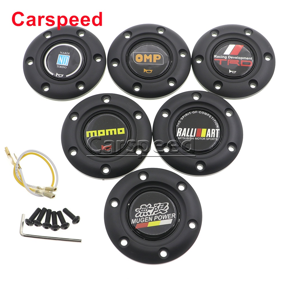 Car Styling MUGEN Nardi Ralliart TRD OMP MOMO Steering Wheel Horn ...