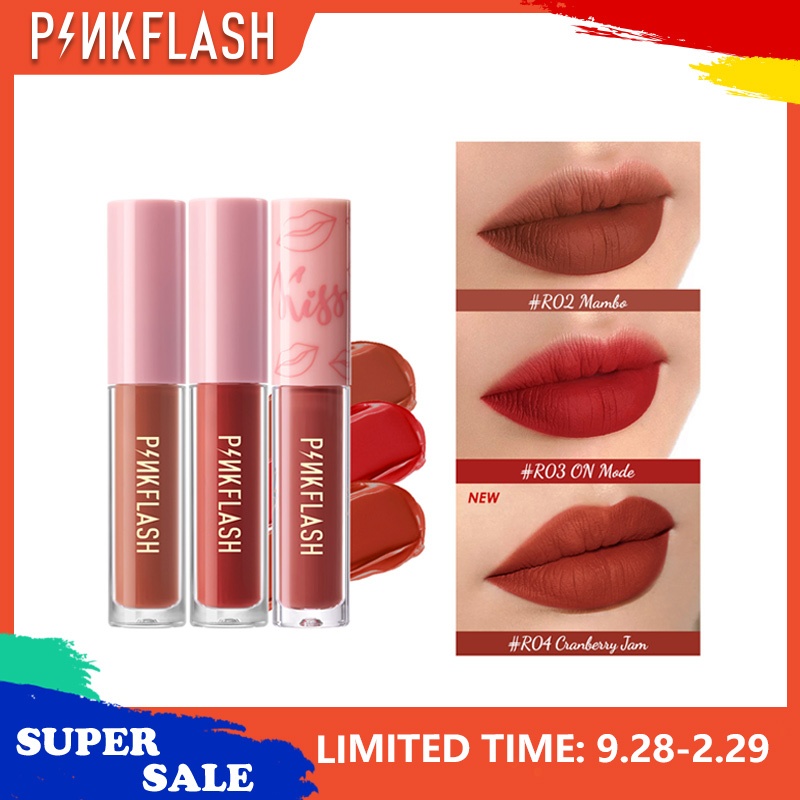 PINKFLASH 3PCS Matte Lipstick Set OhMyKiss Matte Liquid Lipstick Long