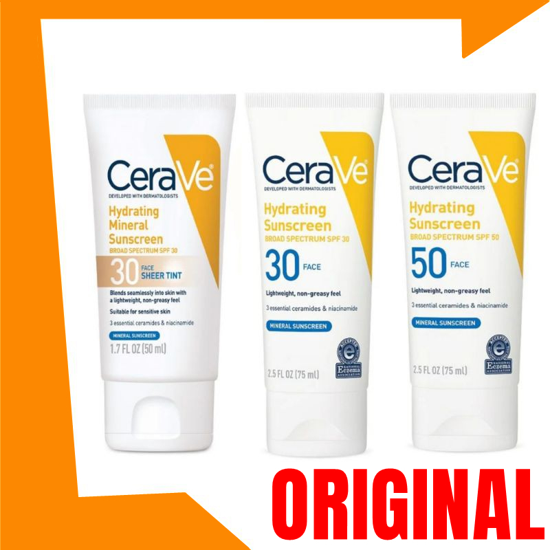 【Buy 1 Take 1】Cerave Hydrating Mineral Sunscreen Broad Spectrum Spf 30/ ...