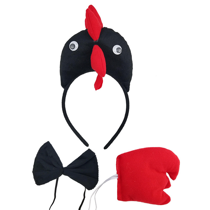 Children Girl Boy Cock Chicken Costume Headband Tail Suit Halloween ...