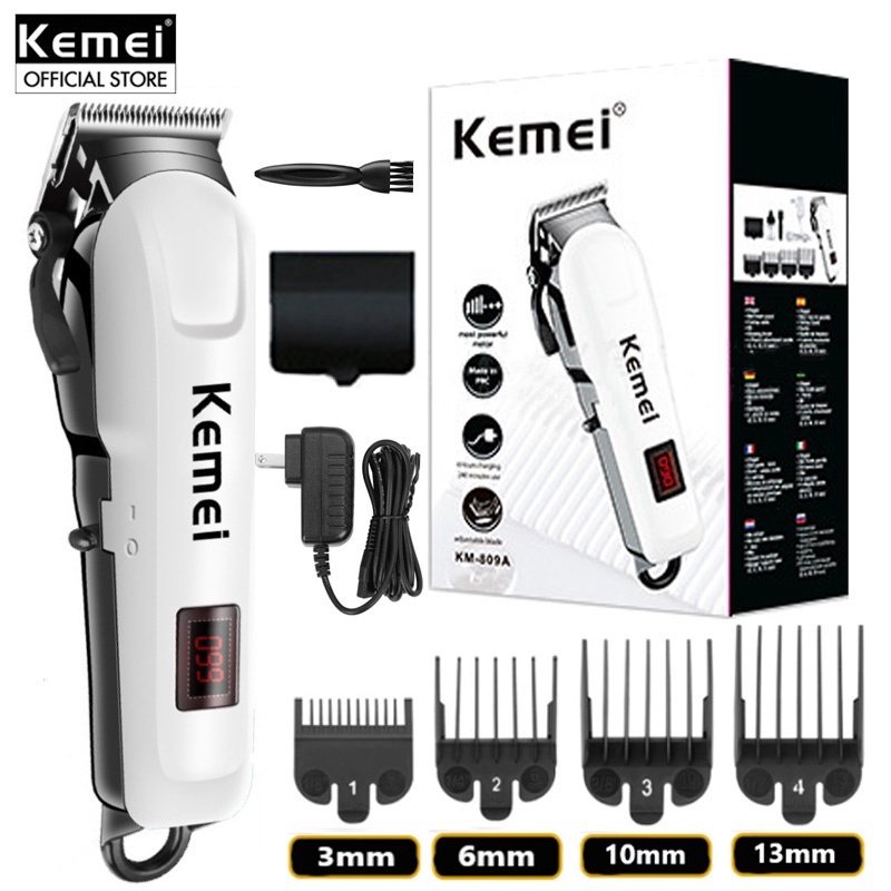 Kemei KM-809A Hair Clipper Trimmer Razor Mesin Rambut Professional LCD ...