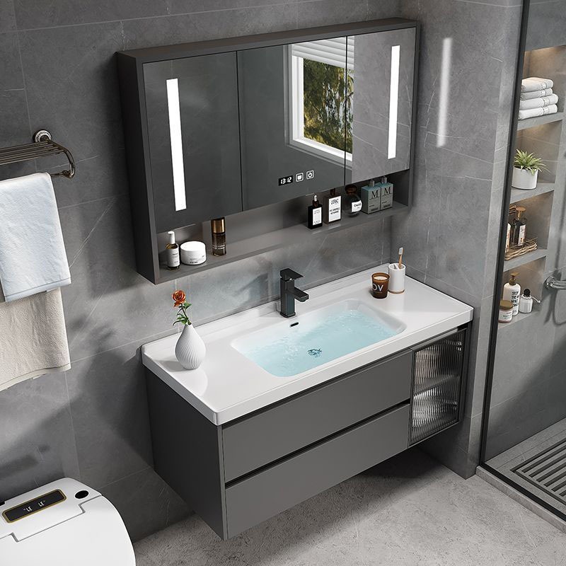 【70/80/90/100*48cm】Bathroom cabinet with mirror vanity cabinet bathroom ...