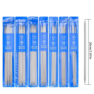 Double Pointed Knitting Needles Set 7.87, 55 PCS Stainless Steel