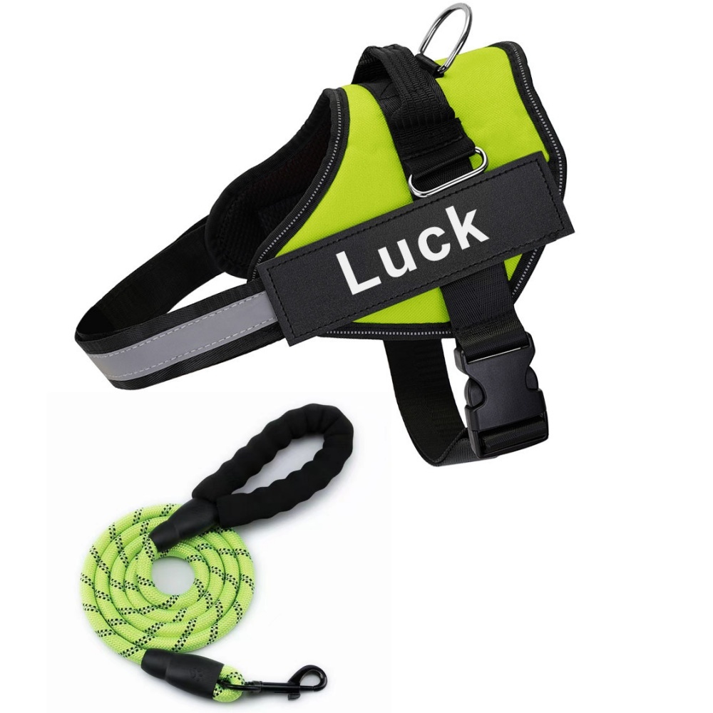 Adjustable Nylon Heavy Duty Dog Pet Harness Set Collar Leash Padded Extra  Big Large Medium Small Dog Harnesses vest Husky Dogs Supplies