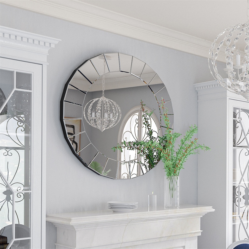 ARTLOGE Large Decorative Wall Mirror Art Accent Mirror Round Venetian ...
