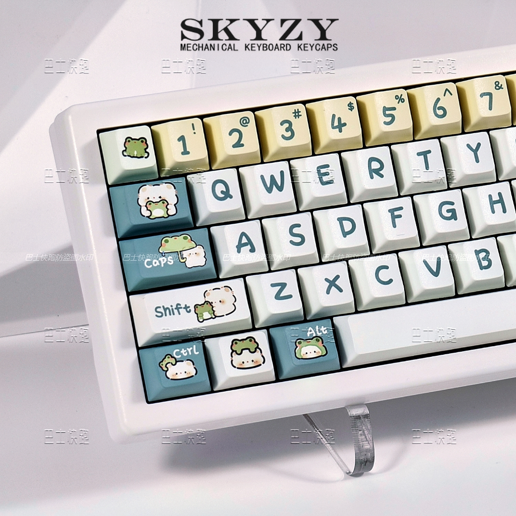 Little Frog Keycaps Cherry Profile Cartoon Cute PBT Dye Sub Mechanical
